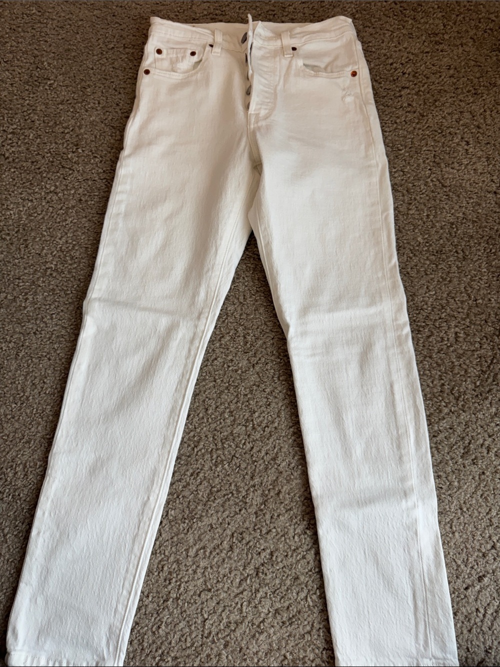 Women’s 501 Levi white Straight Jeans size 25